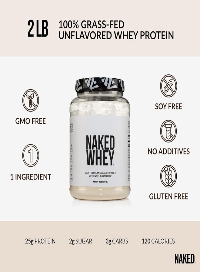 Nakd NAKED Whey 2LB 100% Grass Fed Whey Protein Powder - Only 1 Ingredient, Unflavored Whey Protein, Undenatured, Gluten Free, Soy Free, No GMOs, No Preservatives - Image 3